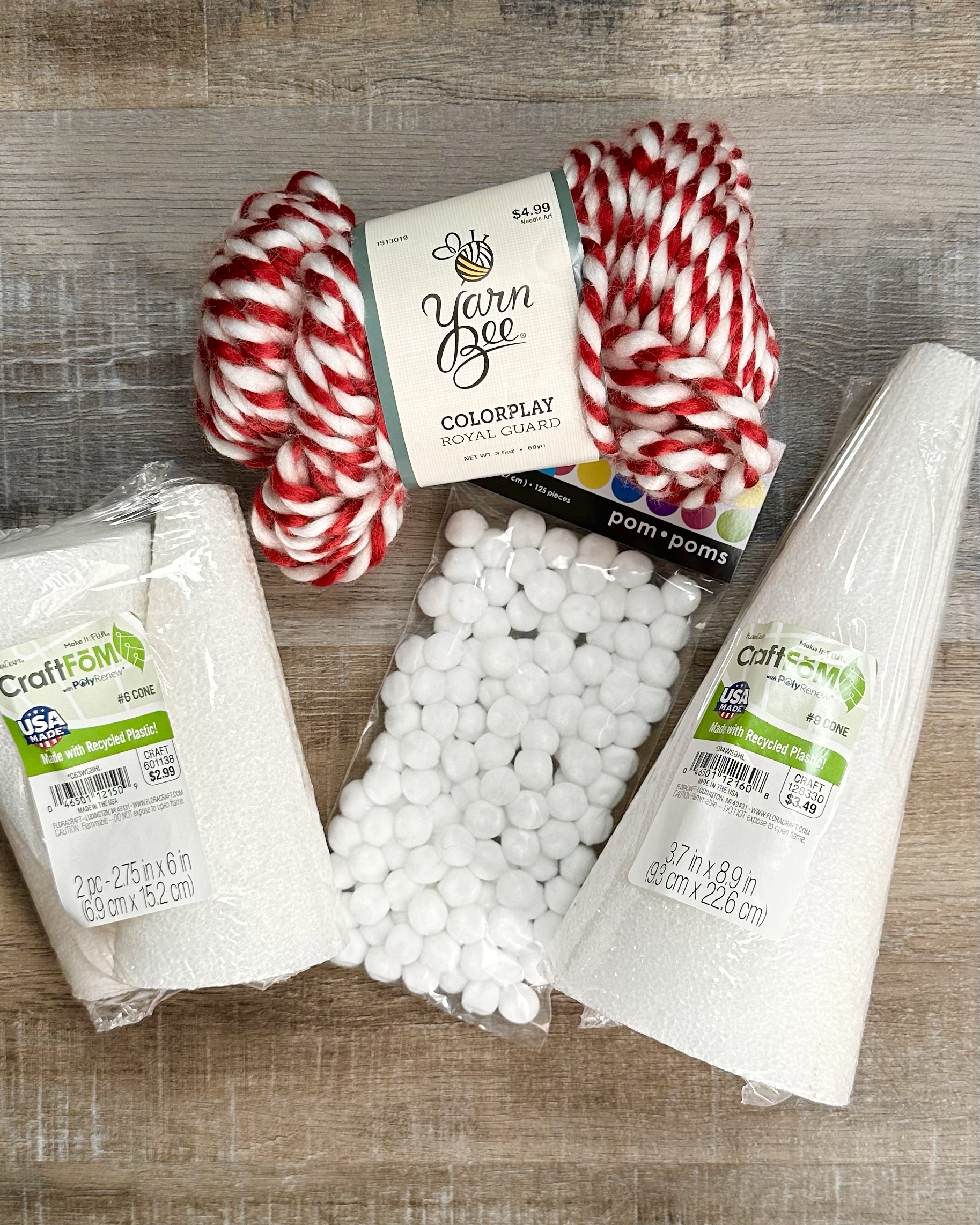 Candy Cane Yarn-Wrapped Christmas Trees | Creating Me